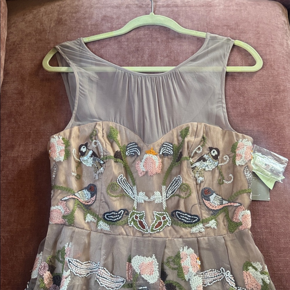 Moulinette Soeurs “Novelette” Anthropologie Mesh Embroidered Floral Dress NWT - Picture 5 of 12